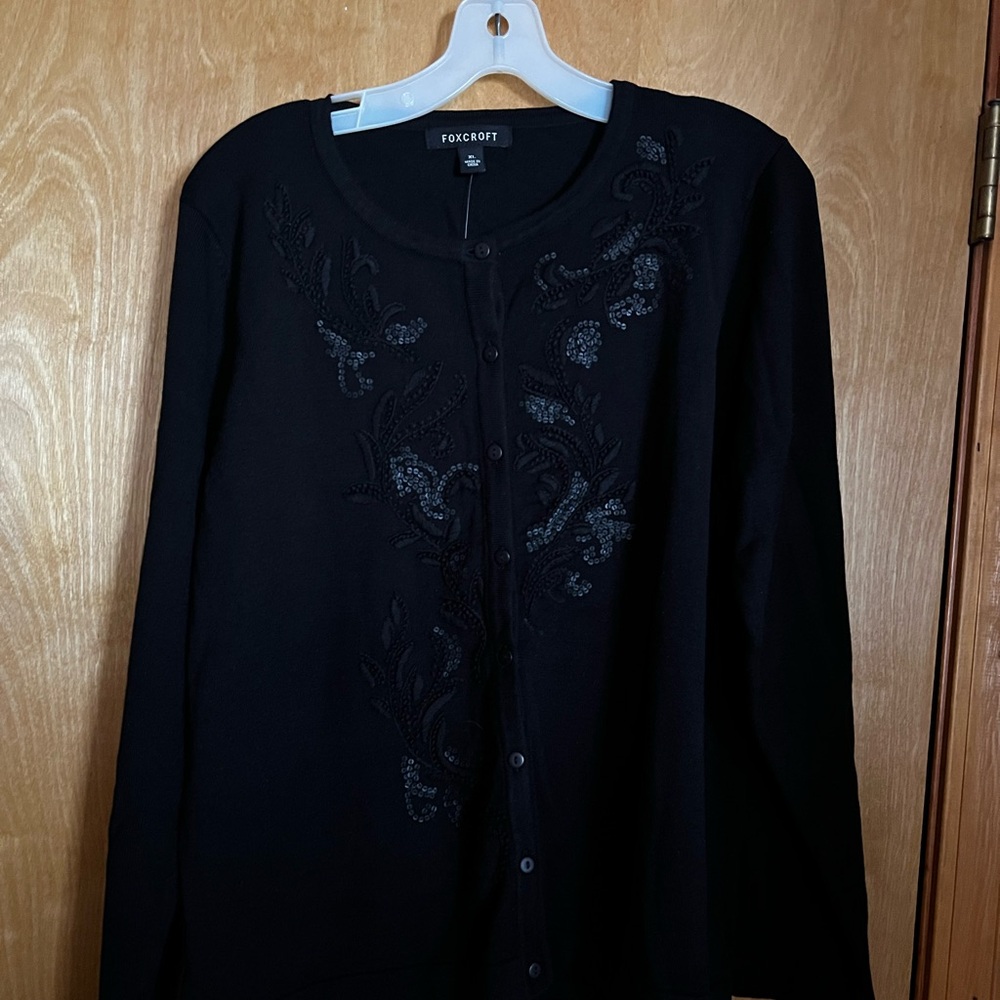 Foxcroft Black Cardigan